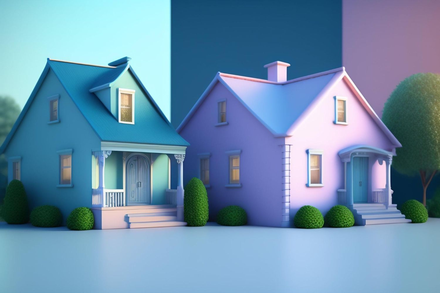 set-houses-with-blue-roof-blue-house-with-pink-roof